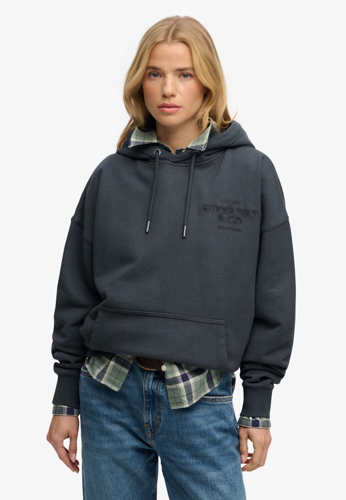 Luxe Casual Embroidered Relaxed Hoodie