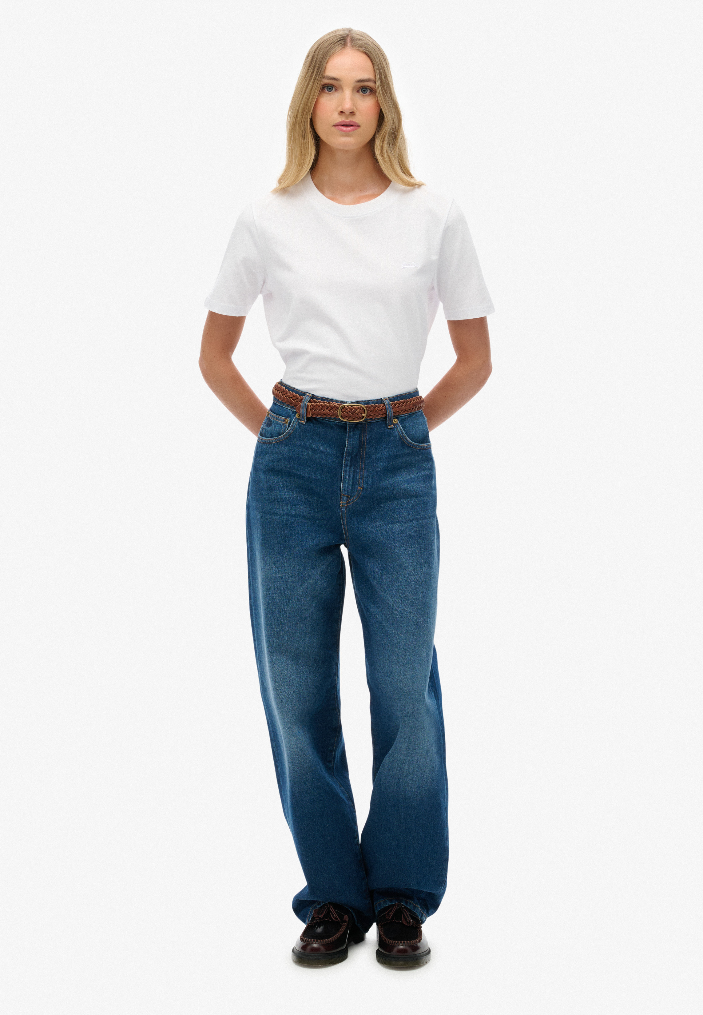 Organic Cotton High Rise Wide Leg Jeans