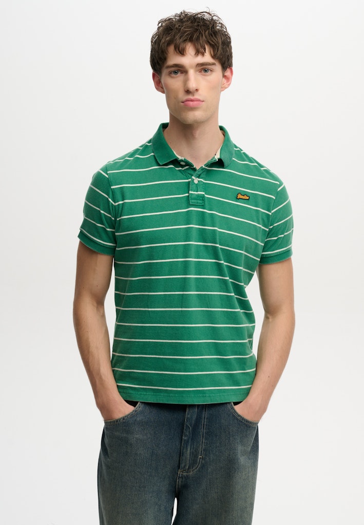 Vintage Stripe Jersey Polo Shirt