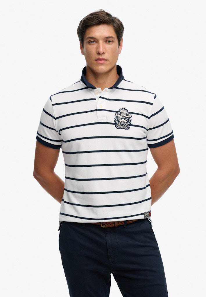 Crest Stripe Polo Shirt