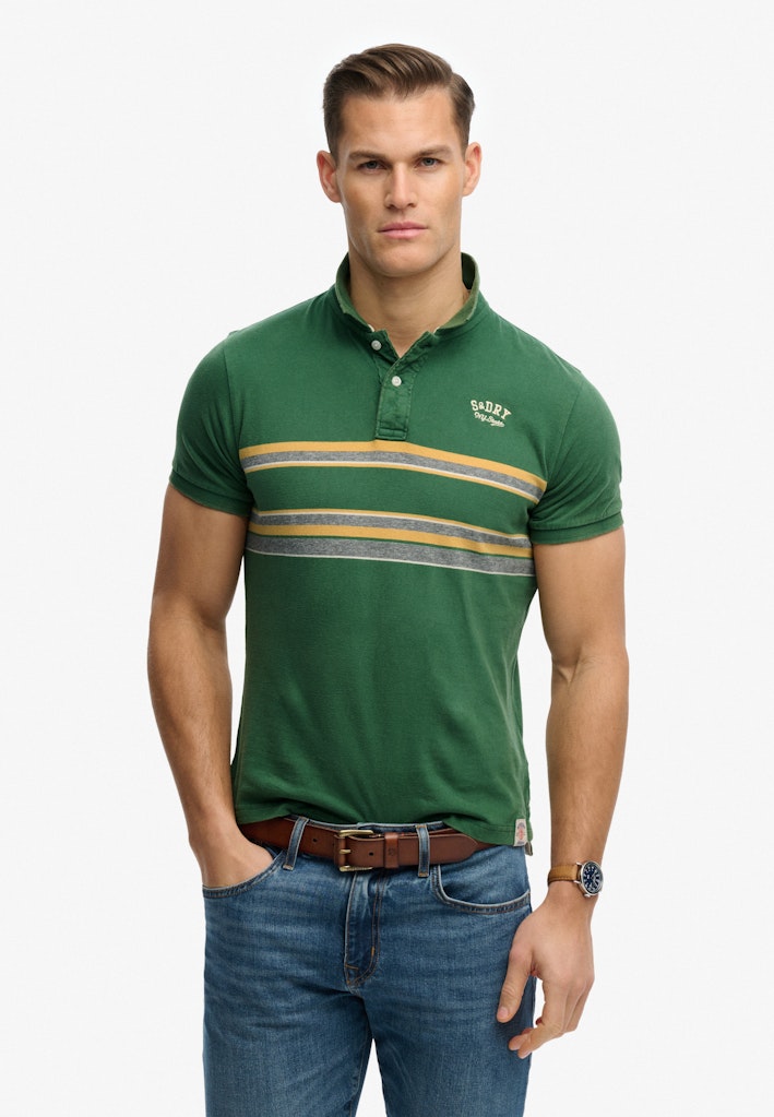Vintage Stripe Jersey Polo Shirt