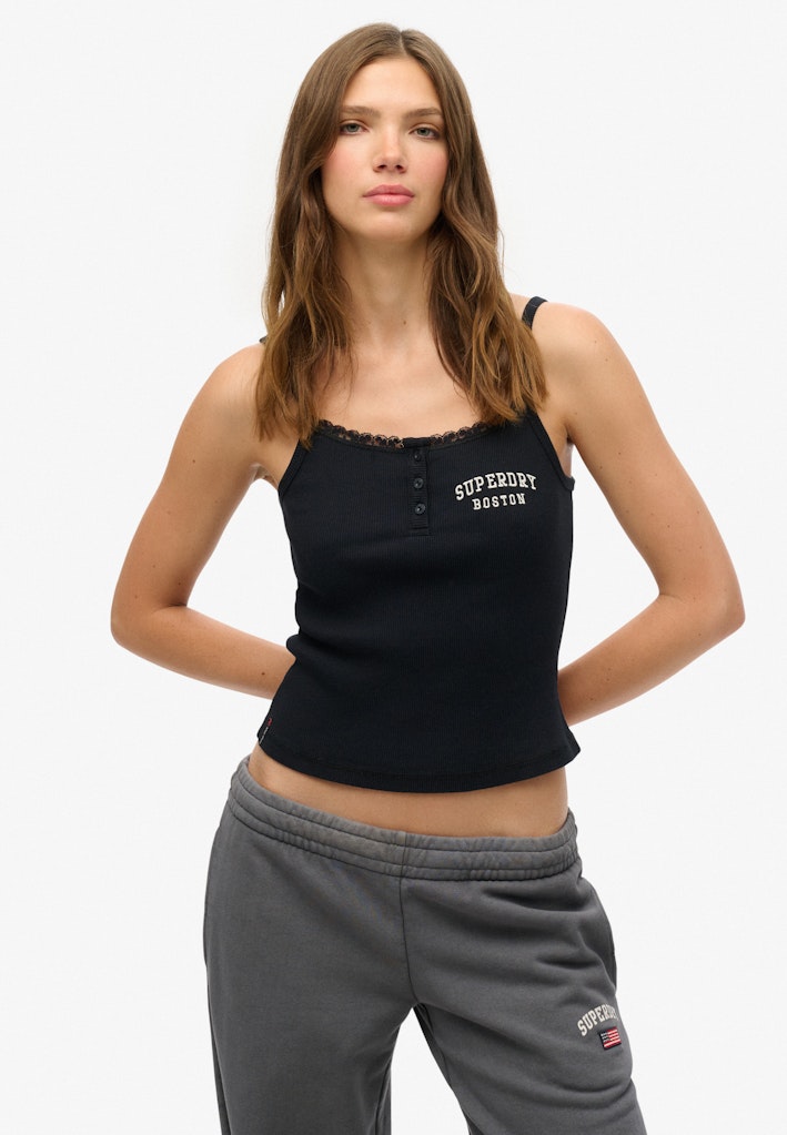 Athletic Essentials Embroidered Button Cami Top