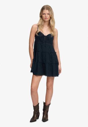 Cheesecloth Tiered Mini Dress