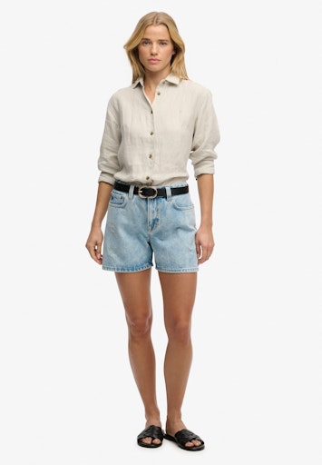 Mid Rise Denim Shorts