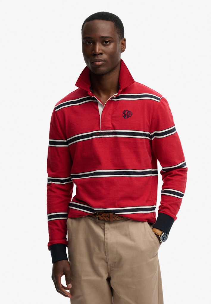 Vintage Athletic Stripe Rugby Top