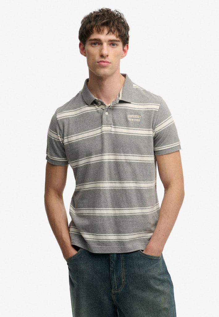 Vintage Stripe Jersey Polo Shirt