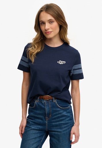 Varsity Stripe Script T-Shirt